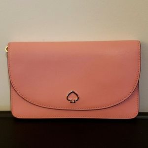 kate spade small multifunctional wristlet rose pink with maroon interior
